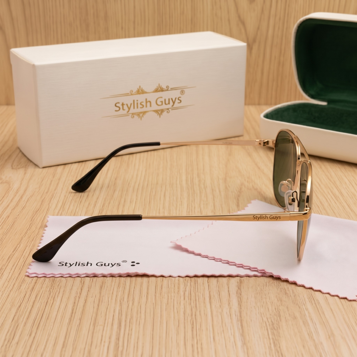 Sunglasses For Men With Black Glass & Golden Frame 6060 Square Sunglass By Sunglasses Deal