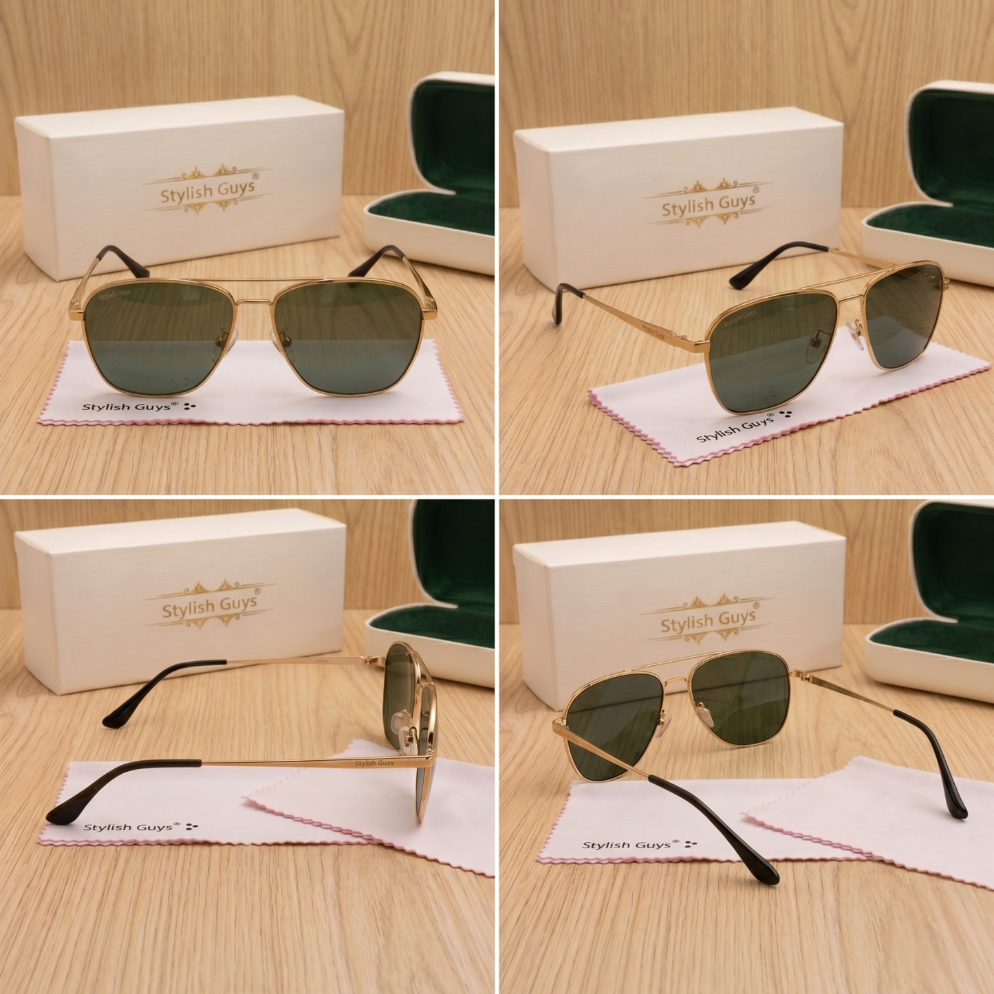 Sunglasses For Men With Black Glass & Golden Frame 6060 Square Sunglass By Sunglasses Deal