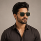 Sunglasses For Men With Black Glass & Golden Frame 1208 Square Sunglass By Sunglasses Deal