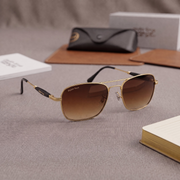 Sunglasses For Men With Brown Shade Glass & Golden Frame 1208 Square Sunglass By Sunglasses Deal