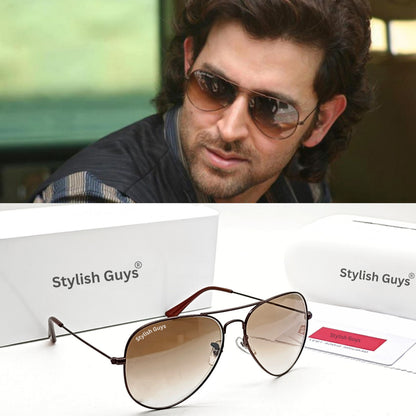 Sunglasses For Men With Brown Shade Glass & Brown Frame 3026 Aviator Sunglass By Sunglasses Deal