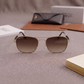 Sunglasses For Men With Brown Shade Glass & Golden Frame 1208 Square Sunglass By Sunglasses Deal
