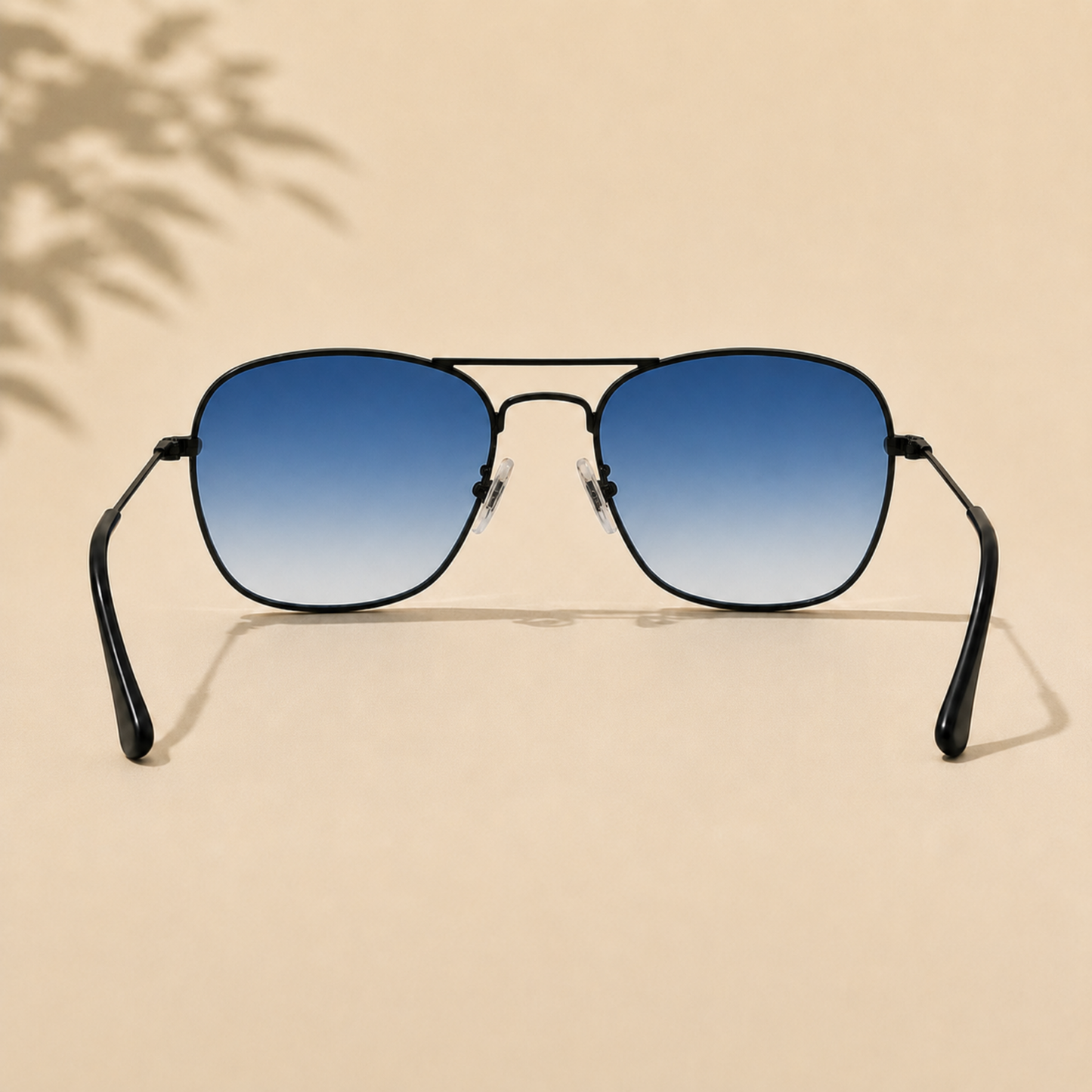 Sunglasses For Men With Blue Shade Glass & Black Frame 3136 Square Sunglass By Sunglasses Deal