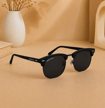 Sunglasses For Men With Black Glass & Black Frame 3016 Club Master Sunglass By Sunglasses Deal