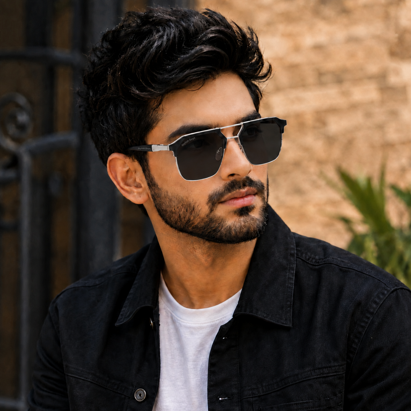 Sunglasses For Men With Black Glass & Silver Frame 04 Square Polarized Sunglass By Sunglasses Deal