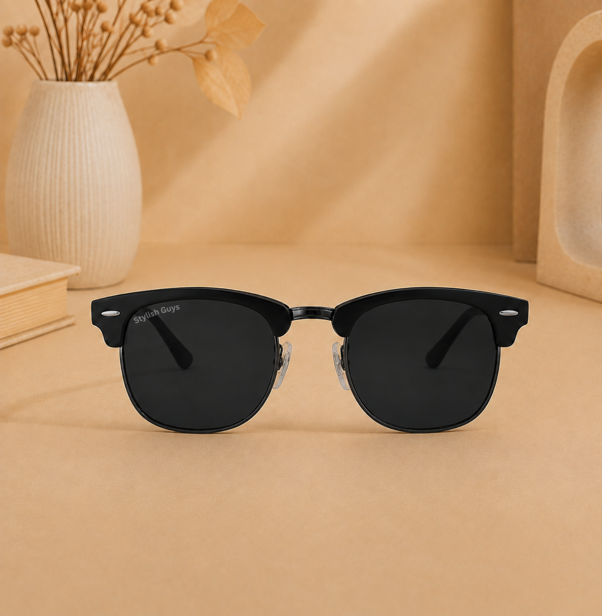 Sunglasses For Men With Black Glass & Black Frame 3016 Club Master Sunglass By Sunglasses Deal