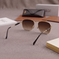 Sunglasses For Men With Brown Shade Glass & Golden Frame 1208 Square Sunglass By Sunglasses Deal