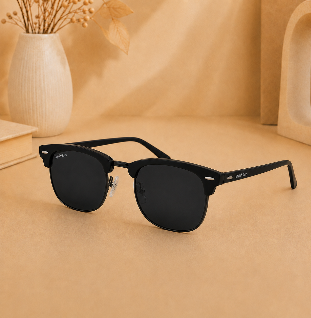 Sunglasses For Men With Black Glass & Black Frame 3016 Club Master Sunglass By Sunglasses Deal