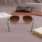 Sunglasses For Men With Brown Shade Glass & Golden Frame 1208 Square Sunglass By Sunglasses Deal