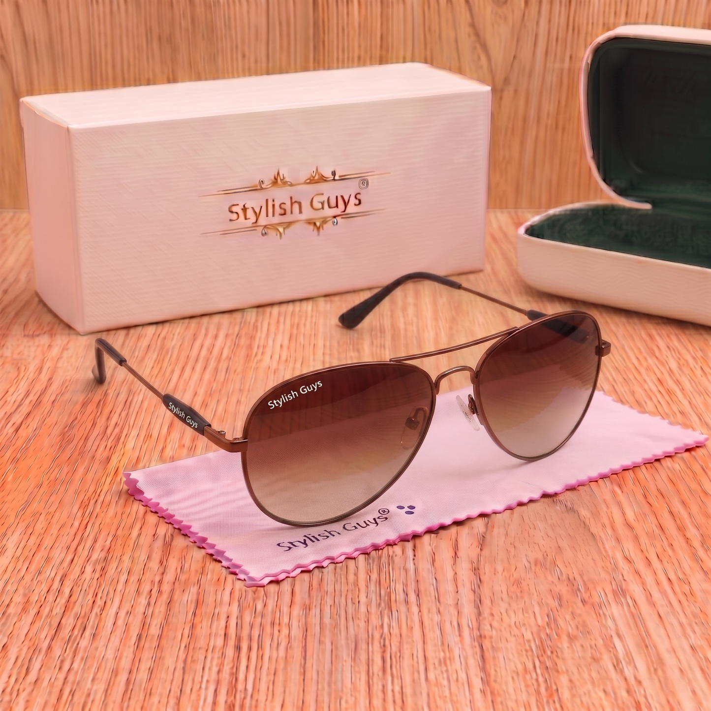 Sunglasses For Men With Brown Shade Glass & Brown Frame 3517 Aviator Oval Sunglass By Sunglasses Deal