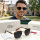 Sunglasses For Men With Black Glass & Golden Frame 07 Square Polarized Sunglass By Sunglasses Deal