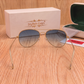 Sunglasses For Men With Blue Shade Glass & Golden Frame 3026 Aviator Sunglass By Sunglasses Deal