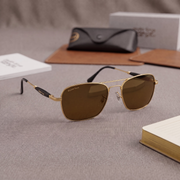 Sunglasses For Men With Brown Glass & Golden Frame 1208 Square Sunglass By Sunglasses Deal