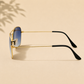 Sunglasses For Men With Blue Shade Glass & Golden Frame 3136 Square Sunglass By Sunglasses Deal