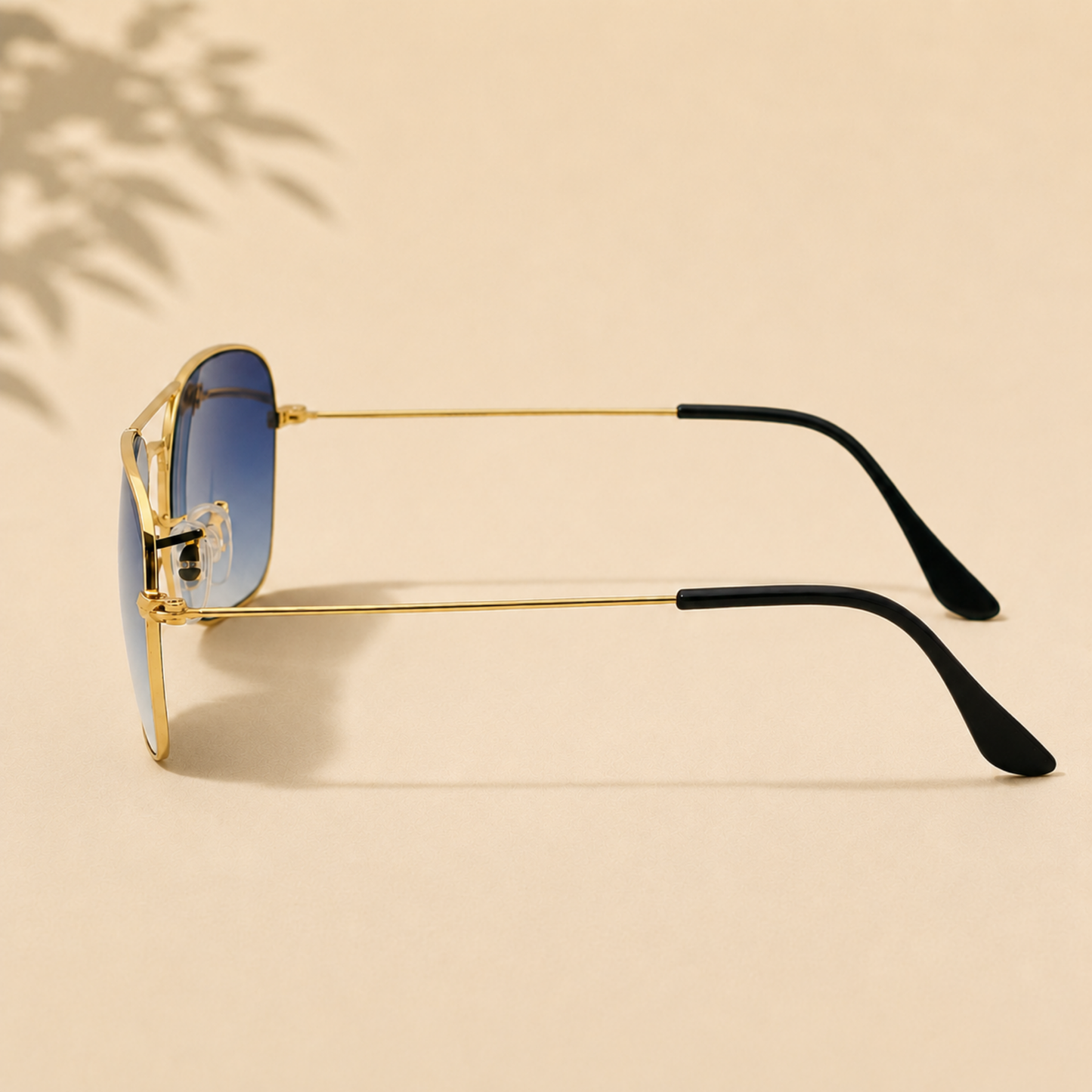 Sunglasses For Men With Blue Shade Glass & Golden Frame 3136 Square Sunglass By Sunglasses Deal
