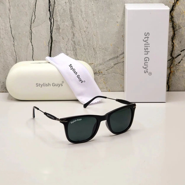 Top Trendy Hot New Stylish Attractive Square Black & Black 2148 Evergreen UV Protected Sunglasses For King's Men & Women ( SG-2148 )