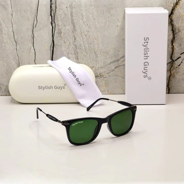 Top Trendy Hot New Stylish Attractive Square Green & Black 2148 Evergreen UV Protected Sunglasses For King's Men & Women ( SG-2148 )