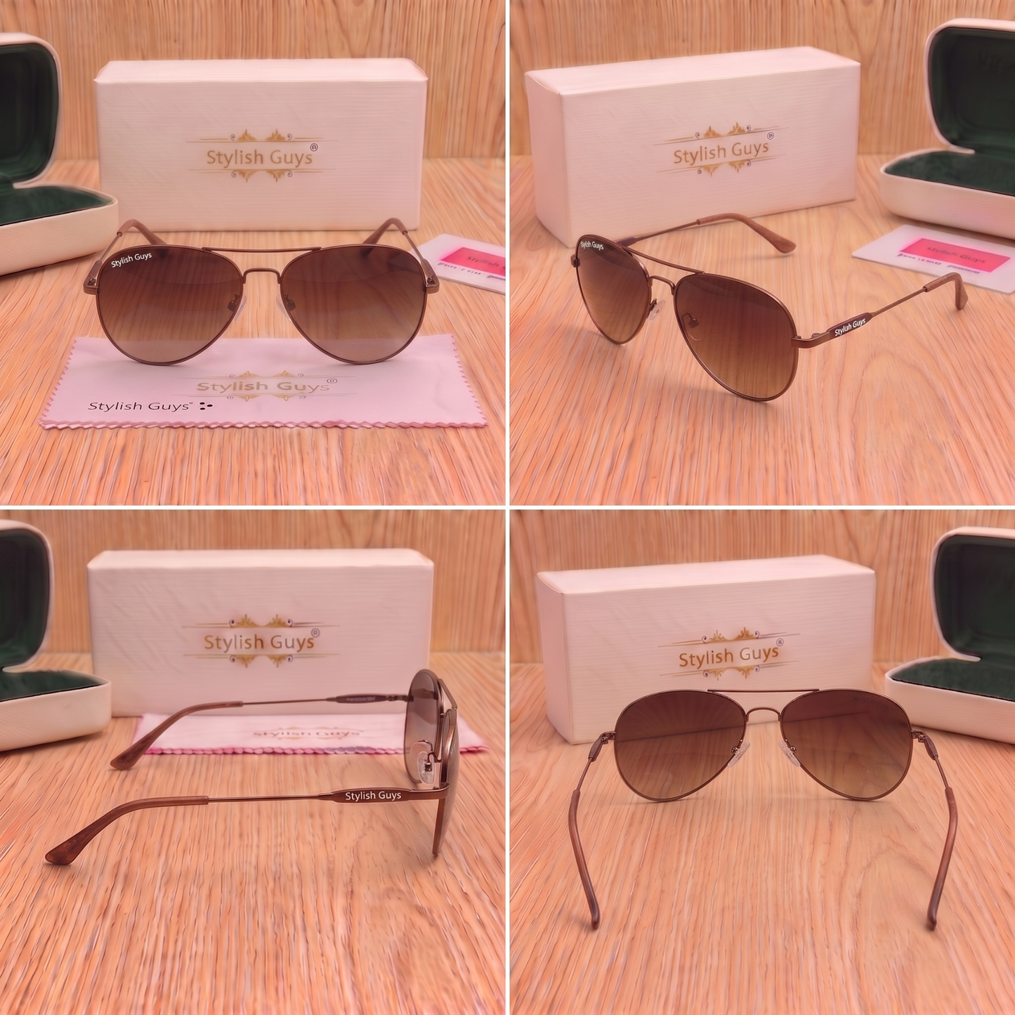 Sunglasses For Men With Brown Shade Glass & Brown Frame 3517 Aviator Oval Sunglass By Sunglasses Deal