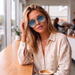 Sunglasses For Men With Blue Shade Glass & Golden Frame 3026 Aviator Sunglass By Sunglasses Deal