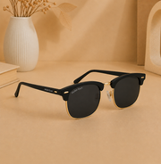 Sunglasses For Men With Black Glass & Golden Frame 3016 Club Master Sunglass By Sunglasses Deal