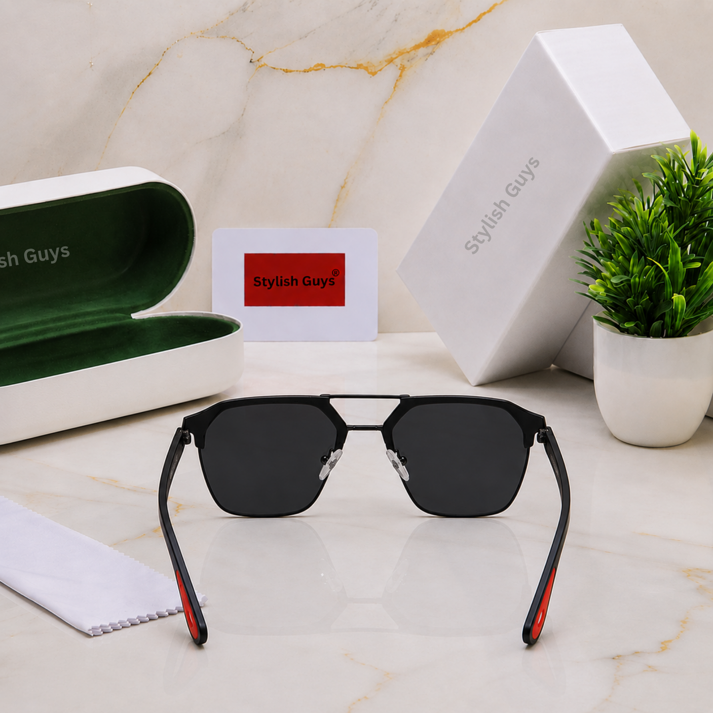 Sunglasses For Men With Black Glass & Black Frame 04 Square Polarized Sunglass By Sunglasses Deal