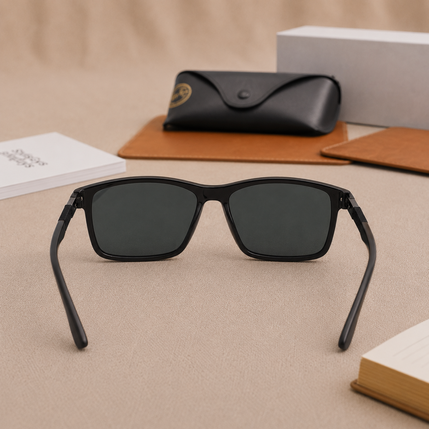 Sunglasses For Men With Black Glass & Black Frame 4228 Square Sunglass By Sunglasses Deal