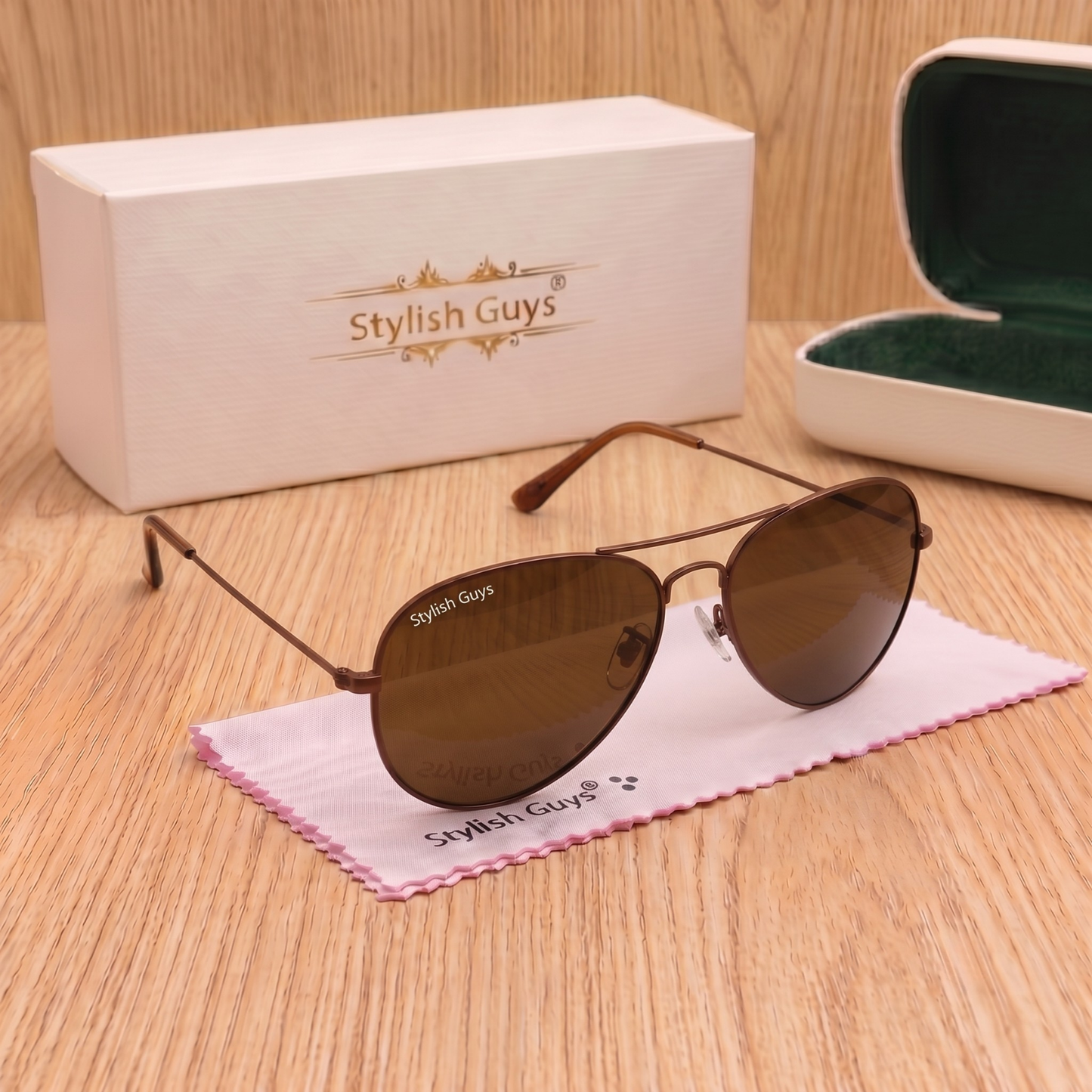 Sunglasses For Men With Brown Glass & Brown Frame 3026 Aviator Sunglass By Sunglasses Deal