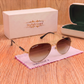 Sunglasses For Men With Brown Shade Glass & Golden Frame 3517 Aviator Oval Sunglass By Sunglasses Deal