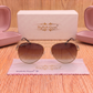 Sunglasses For Men With Brown Shade Glass & Golden Frame 3517 Aviator Oval Sunglass By Sunglasses Deal