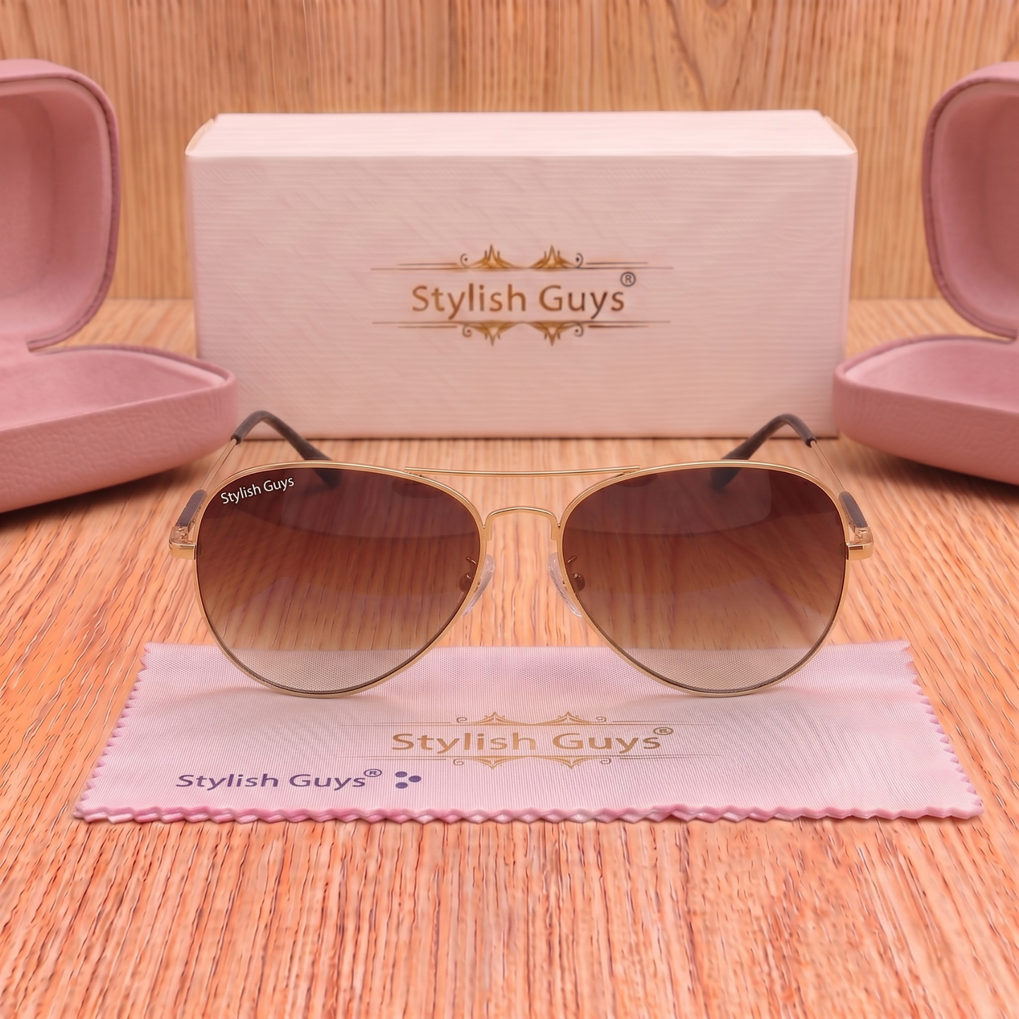 Sunglasses For Men With Brown Shade Glass & Golden Frame 3517 Aviator Oval Sunglass By Sunglasses Deal
