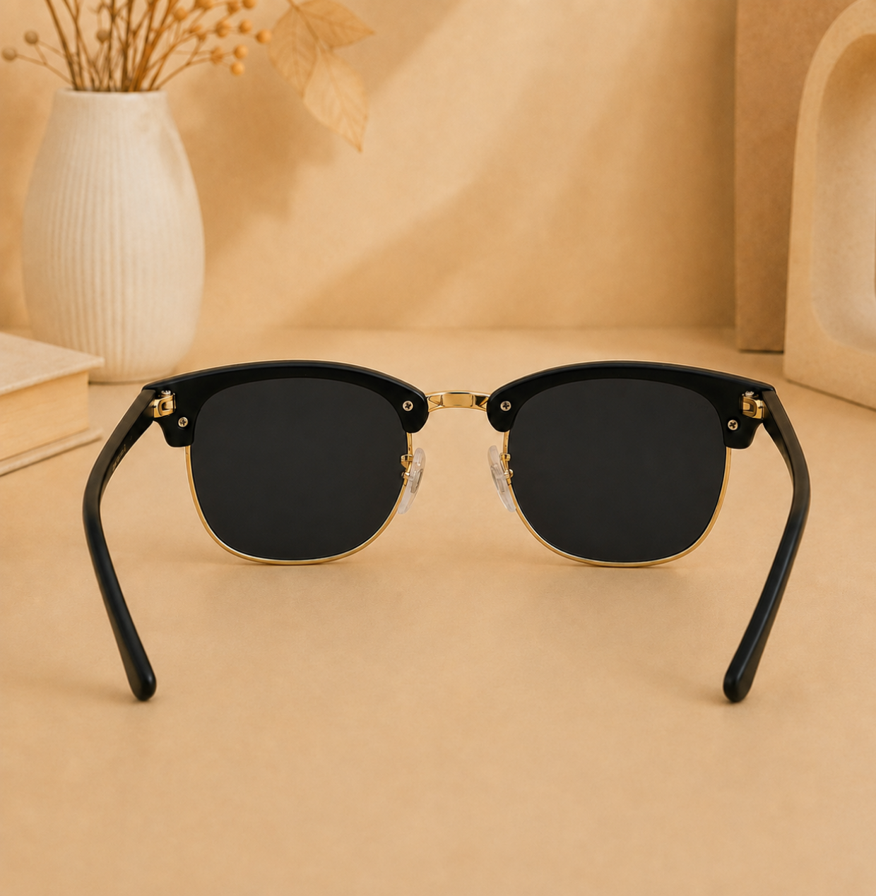 Sunglasses For Men With Black Glass & Golden Frame 3016 Club Master Sunglass By Sunglasses Deal