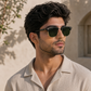Sunglasses For Men With Black Glass & Golden Frame 3016 Club Master Sunglass By Sunglasses Deal