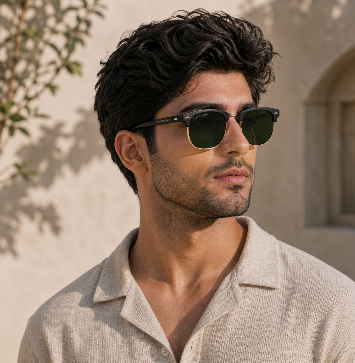 Sunglasses For Men With Black Glass & Golden Frame 3016 Club Master Sunglass By Sunglasses Deal