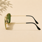 Sunglasses For Men With Green Glass & Golden Frame 3136 Square Sunglass By Sunglasses Deal