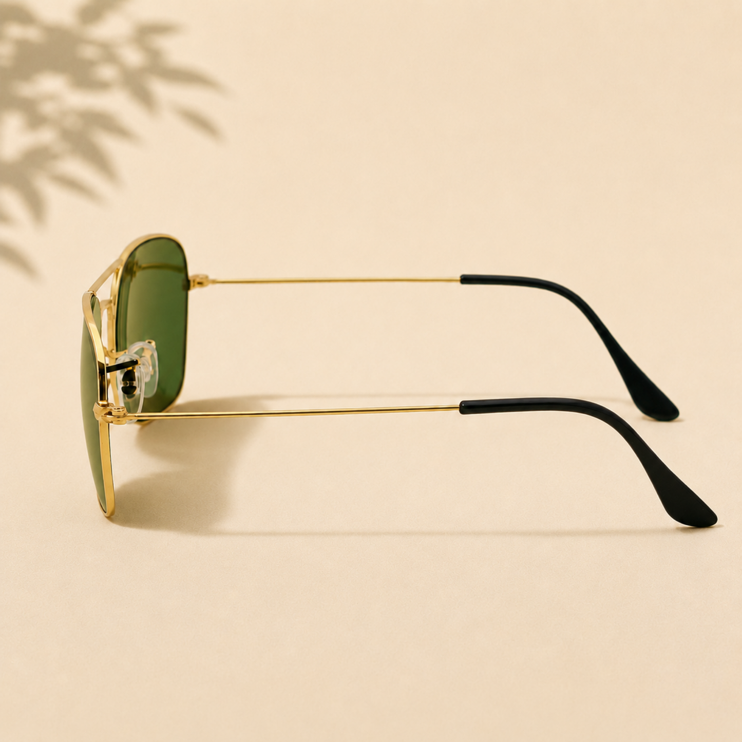 Sunglasses For Men With Green Glass & Golden Frame 3136 Square Sunglass By Sunglasses Deal