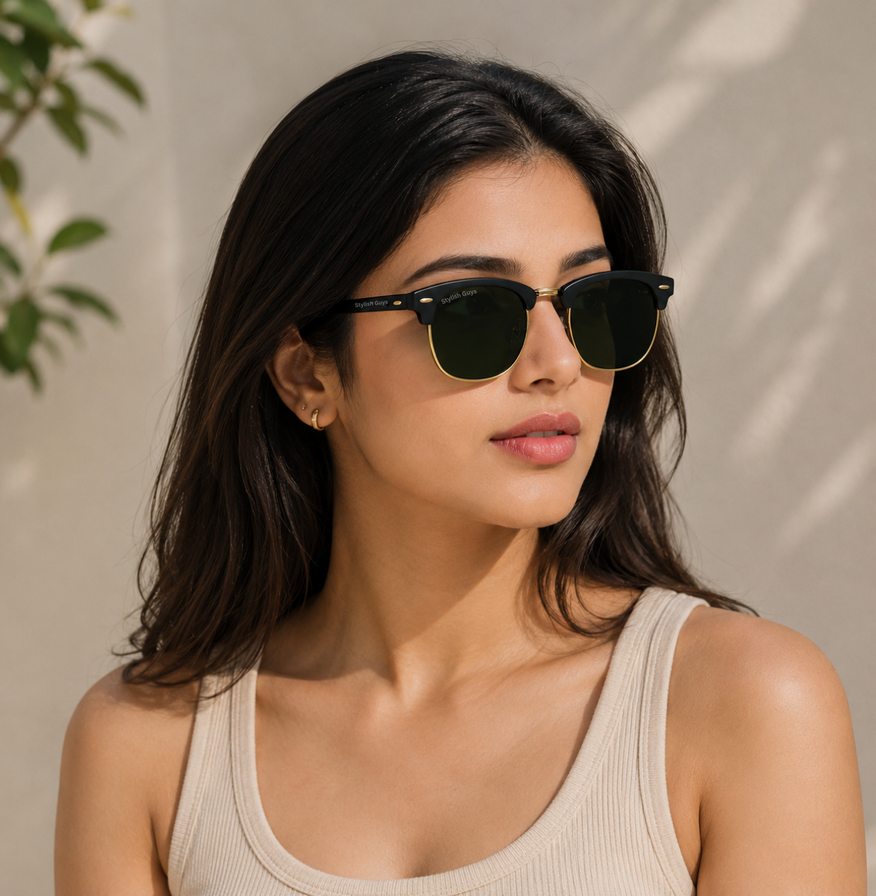 Sunglasses For Men With Black Glass & Golden Frame 3016 Club Master Sunglass By Sunglasses Deal