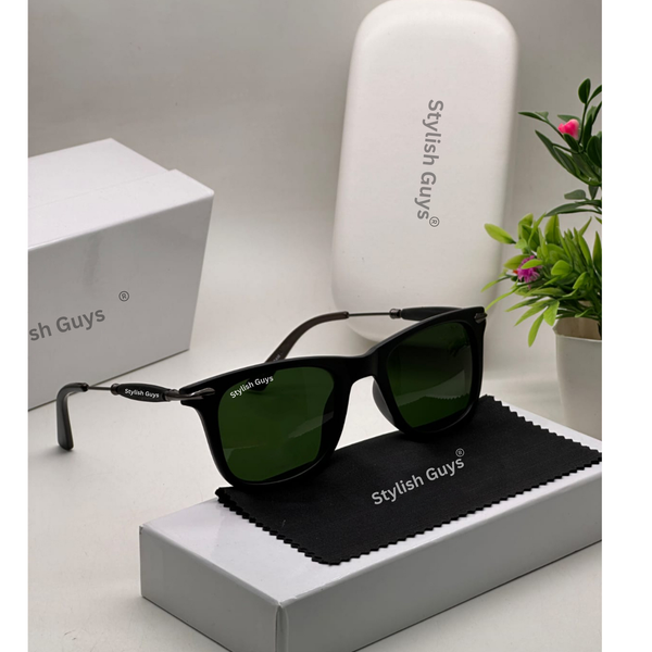 Top Trendy Hot New Stylish Attractive Square Green & Black 2148 Evergreen UV Protected Sunglasses For King's Men & Women ( SG-2148 )