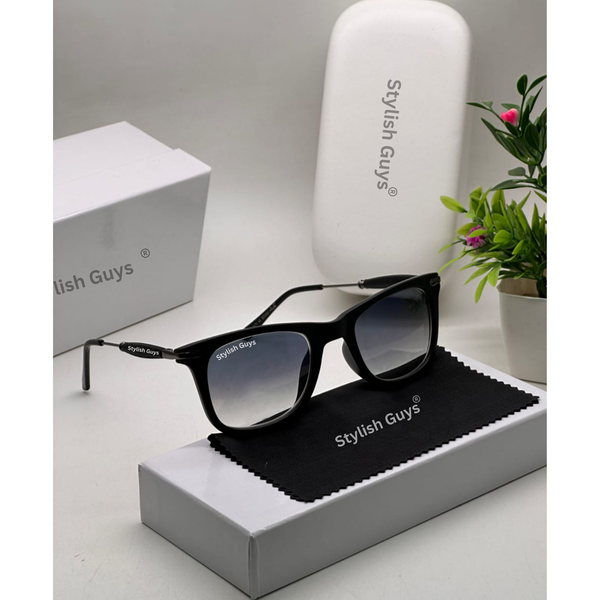 Top Trendy Hot New Stylish Attractive Square Blue Shade & Black 2148 Evergreen UV Protected Sunglasses For King's Men & Women ( SG-2148 )