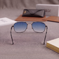 Sunglasses For Men With Blue Shade Glass & Black Frame 1208 Square Sunglass By Sunglasses Deal
