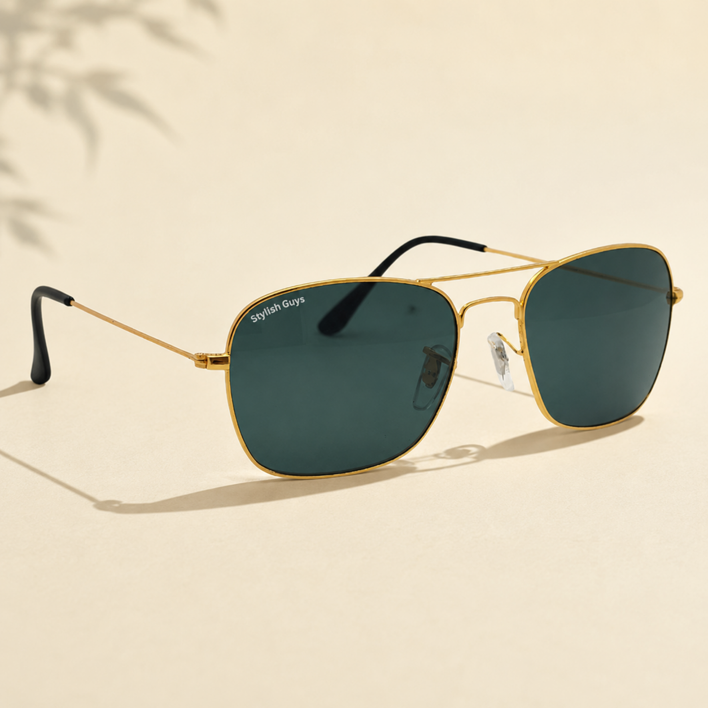 Sunglasses For Men With Black Glass & Golden Frame 3136 Square Sunglass By Sunglasses Deal