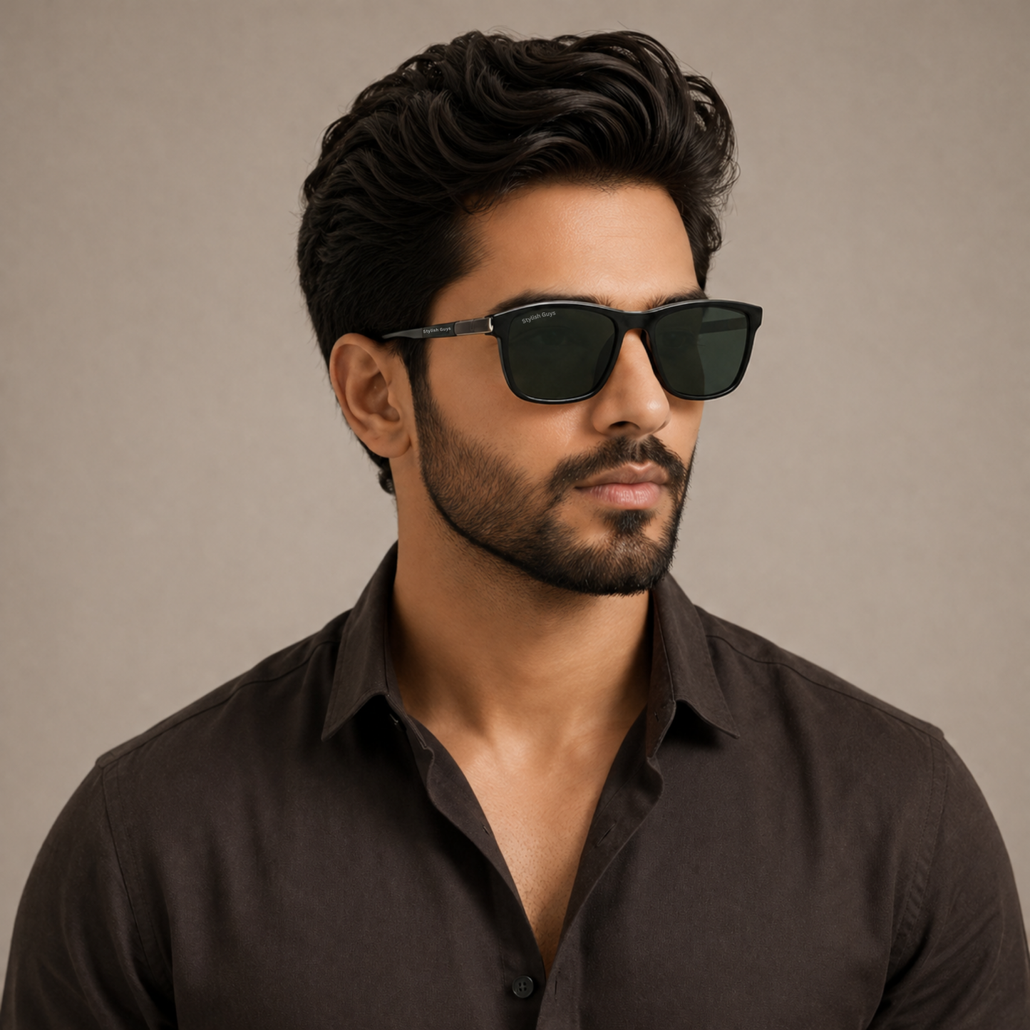 Sunglasses For Men With Black Glass & Black Frame 4228 Square Sunglass By Sunglasses Deal