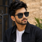 Sunglasses For Men With Black Glass & Black Frame 04 Square Polarized Sunglass By Sunglasses Deal