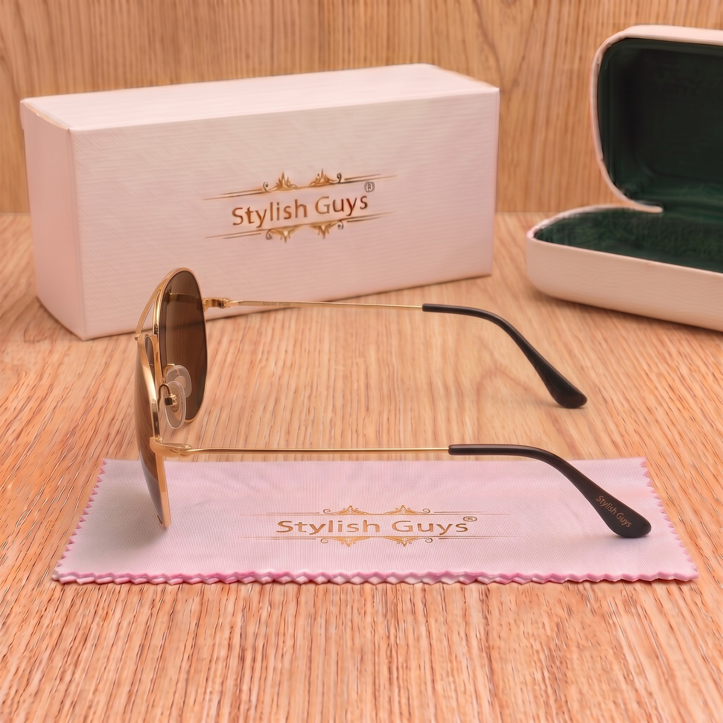 Sunglasses For Men With Brown Glass & Golden Frame 3026 Aviator Sunglass By Sunglasses Deal