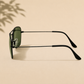 Sunglasses For Men With Green Glass & Black Frame 3136 Square Sunglass By Sunglasses Deal