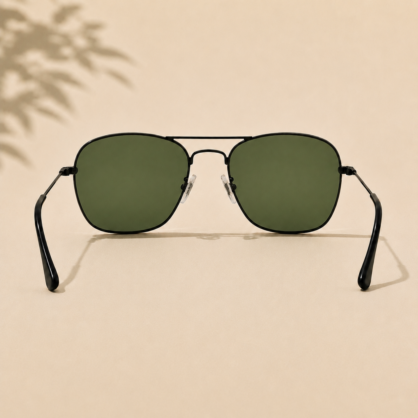 Sunglasses For Men With Green Glass & Black Frame 3136 Square Sunglass By Sunglasses Deal