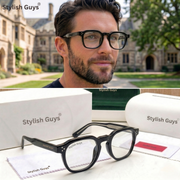 Sunglasses For Men With Clear Glass & Black Frame 1045 Round Polarized Sunglass By Sunglasses Deal
