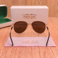 Sunglasses For Men With Brown Glass & Golden Frame 3517 Aviator Oval Sunglass By Sunglasses Deal