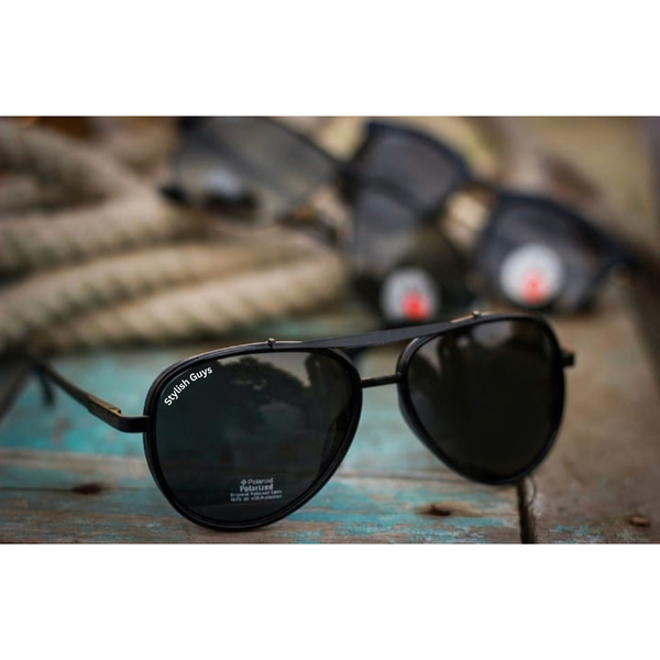 Top Trendy Hot New Stylish Attractive Black & Black 4414 Evergreen UV Protected Sunglasses For King's Men & Women