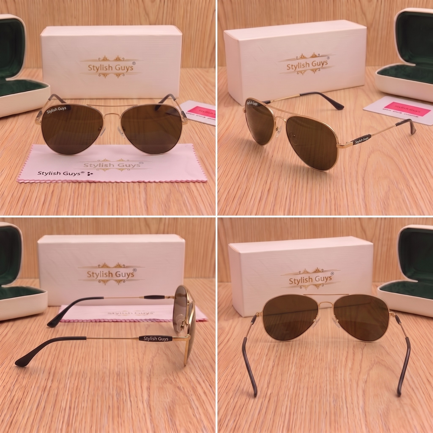 Sunglasses For Men With Brown Glass & Golden Frame 3517 Aviator Oval Sunglass By Sunglasses Deal
