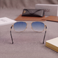 Sunglasses For Men With Blue Shade Glass & Golden Frame 1208 Square Sunglass By Sunglasses Deal